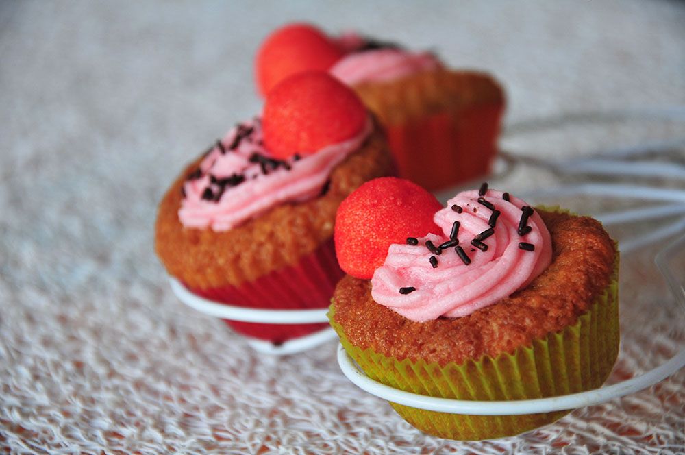 cupcakes à la fraise tagada