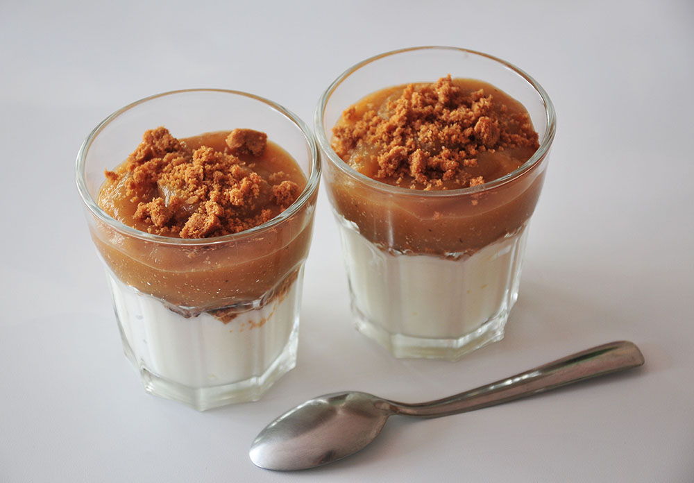 verrine pomme vanille speculoos fromage blanc