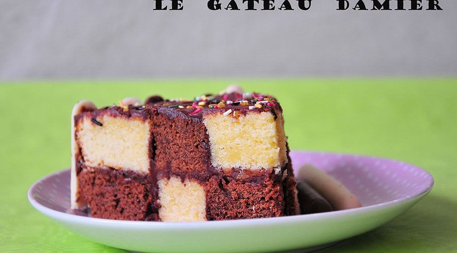 gâteau caché, damier, recette