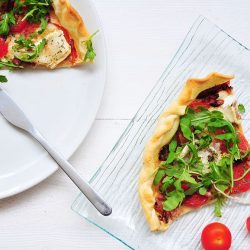 tarte roquette tomates chèvre
