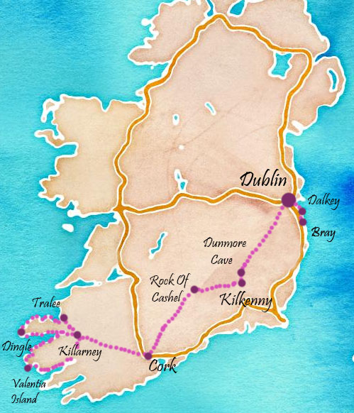 itinéraire en irlande du sud: cork, rock of cahel, dingle bay, ring of kerry