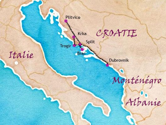 Itinéraire d'une semaine en Dalmatie