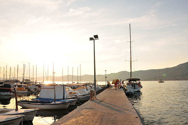 coucher de soleil, marina de Split, Croatie