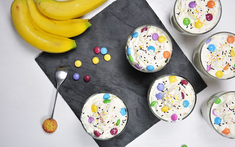 recette de dessert aux smarties: tiramisu bananes et smarties