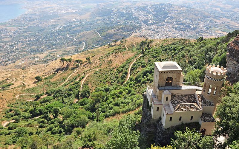 Road-trip en Sicile: Erice panoramas depuis les hauteurs d'erice
