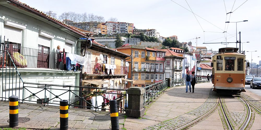 tram, bord de mer, porto