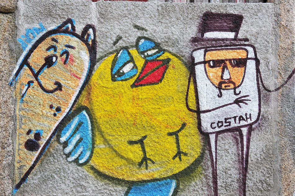oeuvres de costah, roi du street-art à Porto