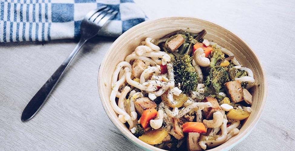 recette: wok de légumes tofu et nouilles au multicuiseur moulinex