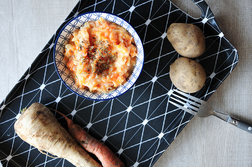 recette purée de panais, carottes et pommes de terre