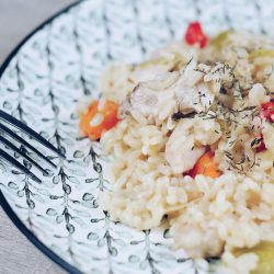 risotto aux légumes et au multicuiseur moulinex