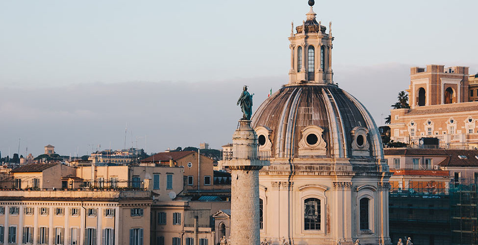 coucher soleil, rome, vittoriano