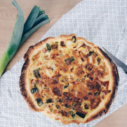 recette de quiche aux poireaux roquefort et lardons