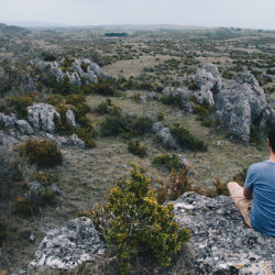 randonnée animée, les grands causses, végétation et roches, aveyron