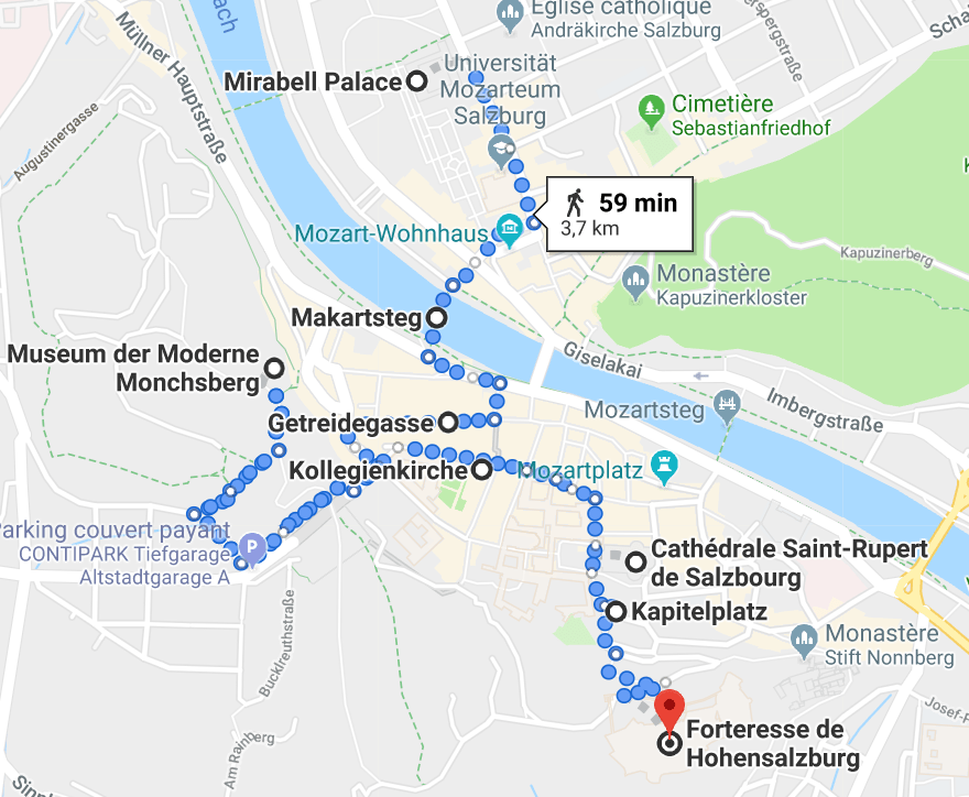 itinéraire pour visiter Salzbourg , Autriche