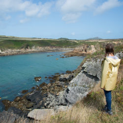 randonnée sur la côte galloise , dans le Pembrokeshire , au départ de Porth Clais harbour