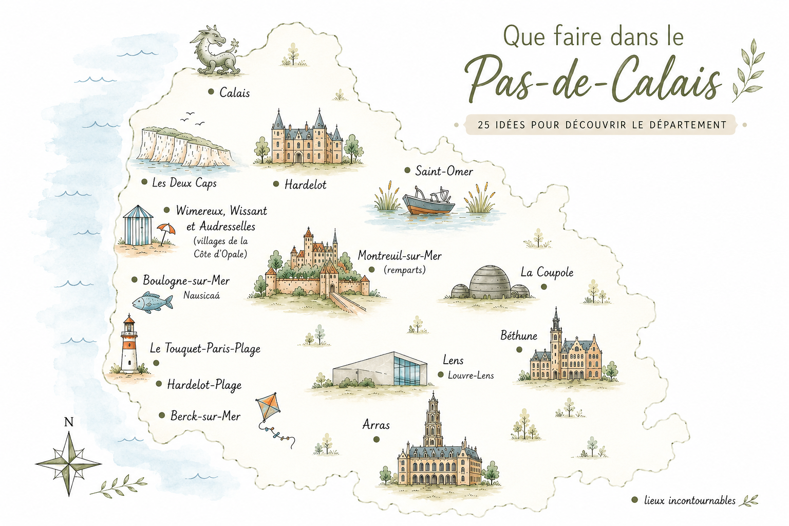 que faire dans le pas-de-calais, carte, hauts-de-france