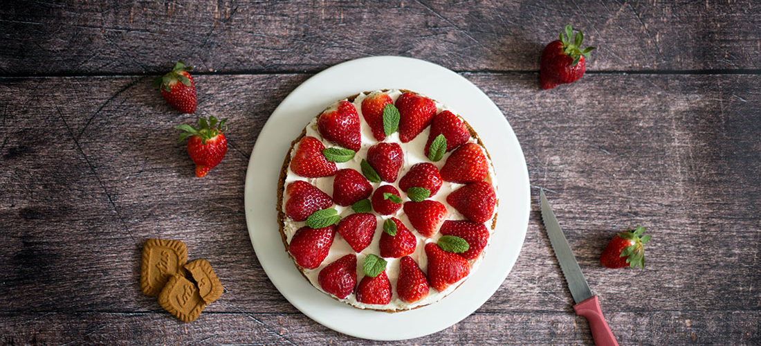 tarte fraises speculoos mascarpone sans cuisson au monsieur cuisine