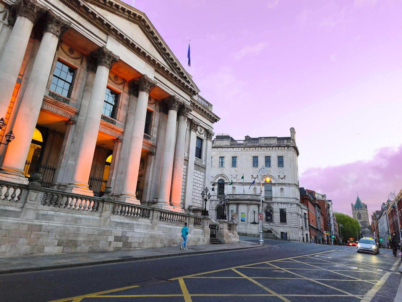 city hall, dublin, fin de journée