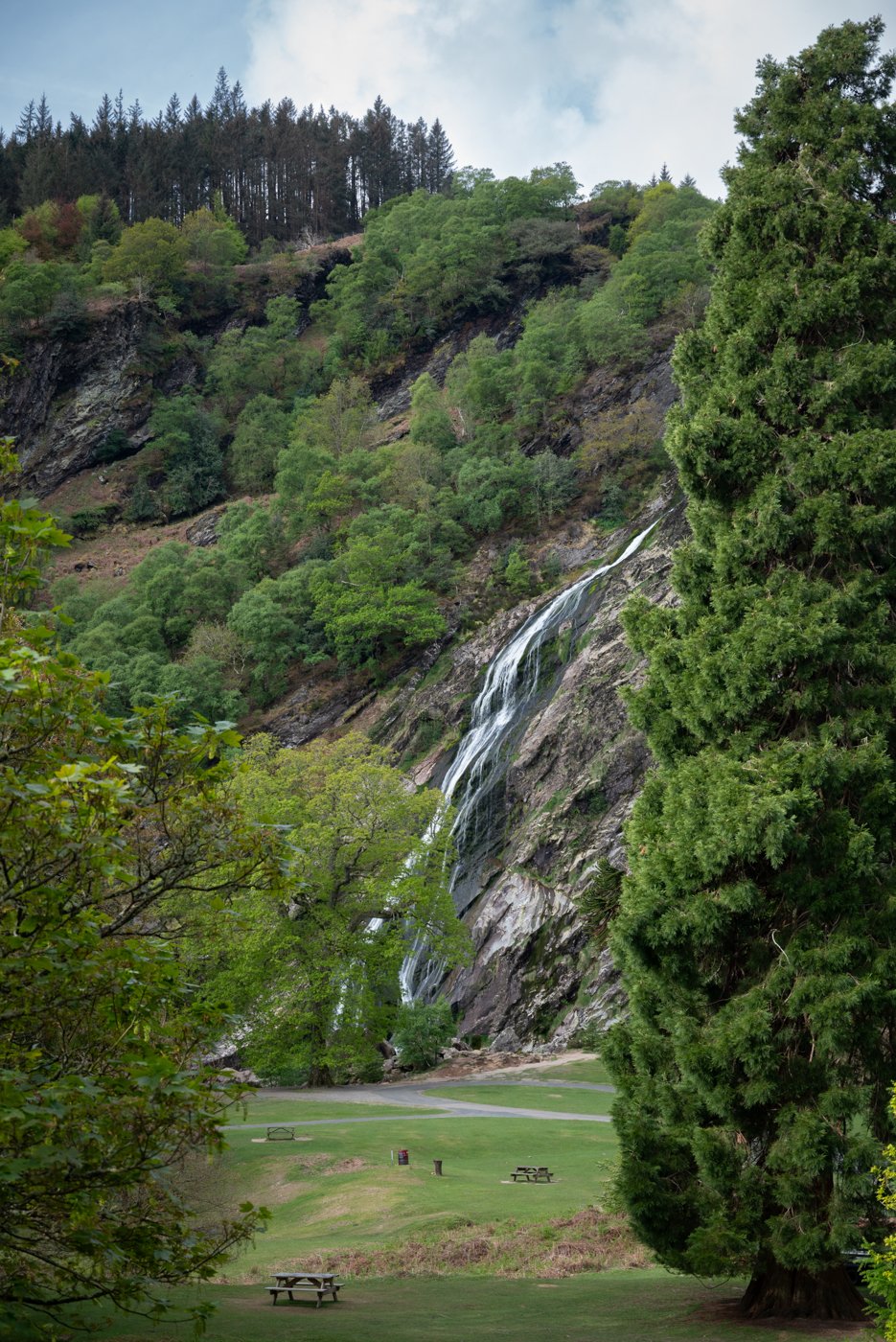 autour de powerscourt waterfall, irlande, wicklow mountains