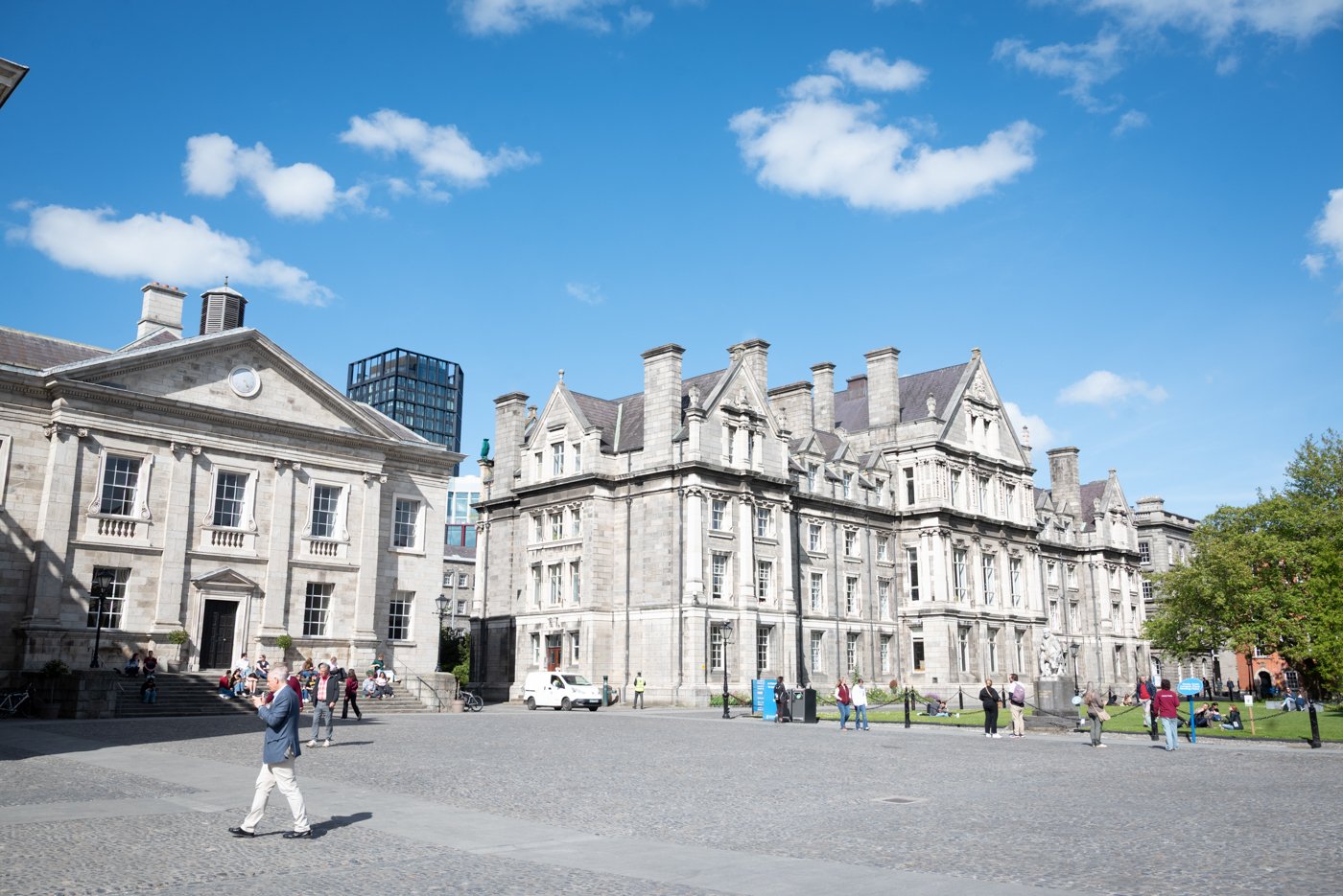 trinity college, université, cour, dublin
