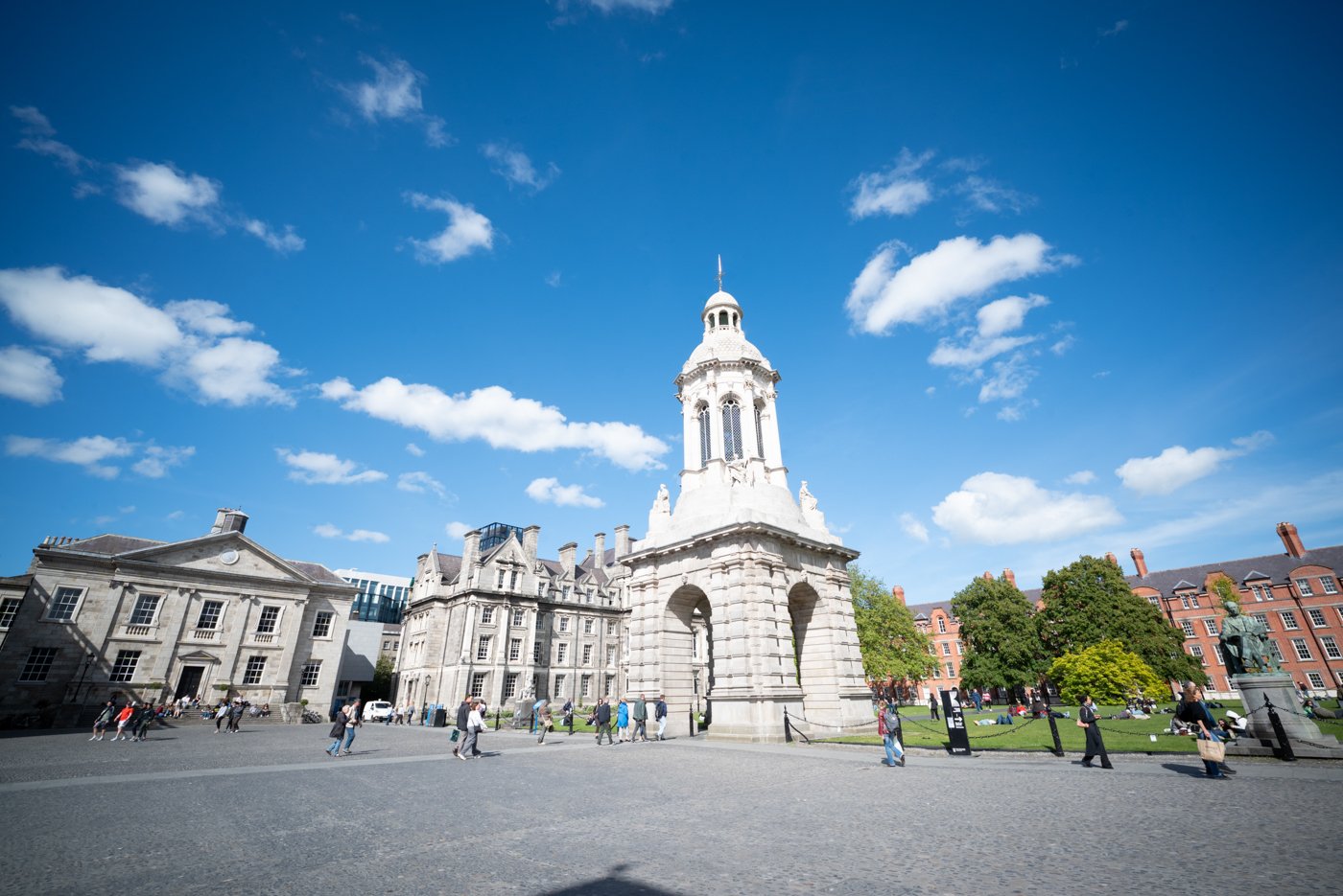trinity college, université, cour, dublin