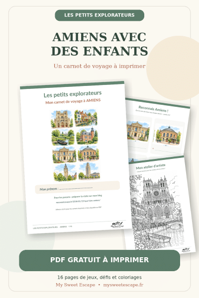 Aperçu du carnet de voyage gratuit Amiens pour enfants