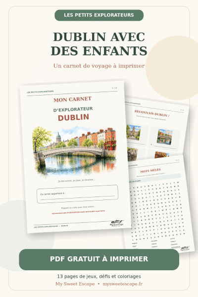 Aperçu du carnet de voyage gratuit Dublin pour enfants