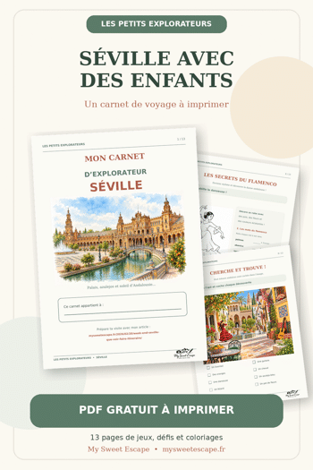 Aperçu du carnet de voyage gratuit Séville pour enfants